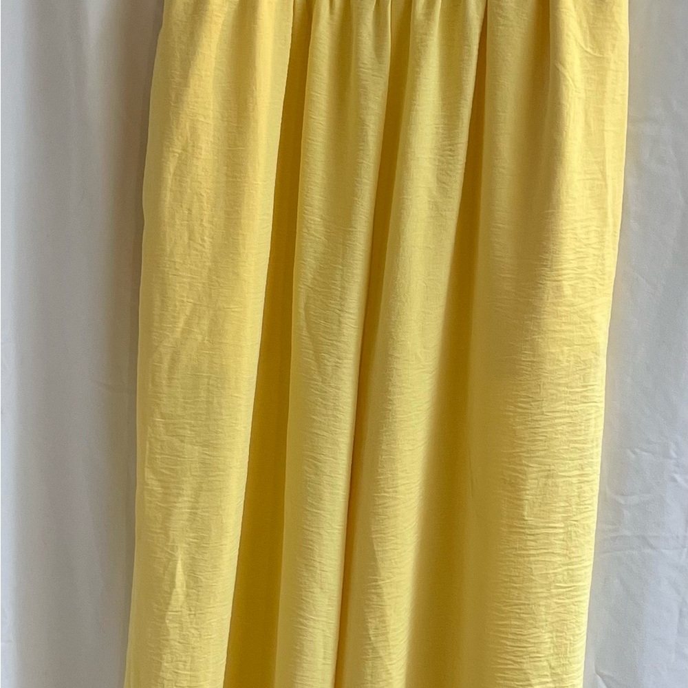 Yellow Maxi Pleated Jumpsuit for Casual Resort Wear
